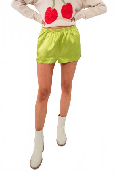 Hyfve Key Silky Shorts In Lime Green