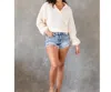 Hyfve Lantana Oversized Collar Sweater In Off White In White