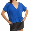 Hyfve Level Up Wrap Tee In Cobalt In Blue