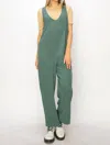 Hyfve Linen Luxury Jumpsuit In Moss Green In Green