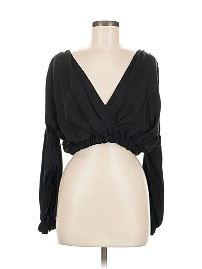 Pre-owned Hyfve Long Sleeve Blouse In Black