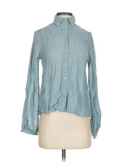Pre-owned Hyfve Long Sleeve Blouse In Blue