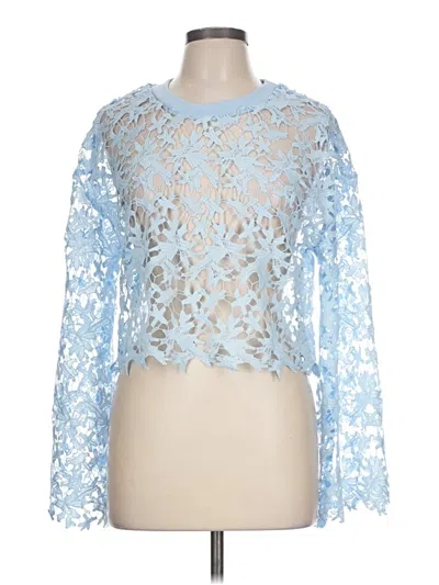 Pre-owned Hyfve Long Sleeve Blouse In Blue