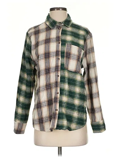 Pre-owned Hyfve Long Sleeve Blouse In Green