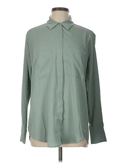 Pre-owned Hyfve Long Sleeve Blouse In Green