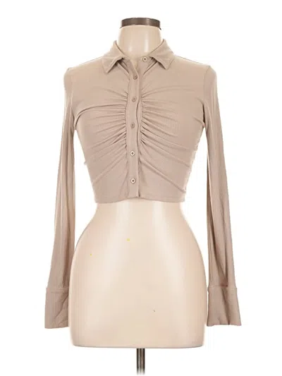Pre-owned Hyfve Long Sleeve Blouse In Tan