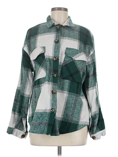Pre-owned Hyfve Long Sleeve Button Down Shirt In Green