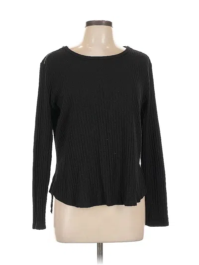 Pre-owned Hyfve Long Sleeve Top Black Boatneck Tops