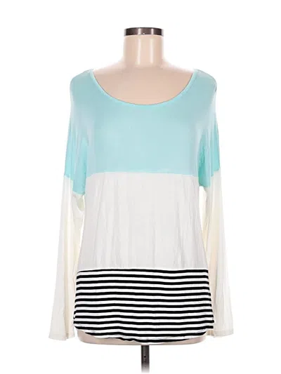 Pre-owned Hyfve Long Sleeve Top Teal Boatneck Tops