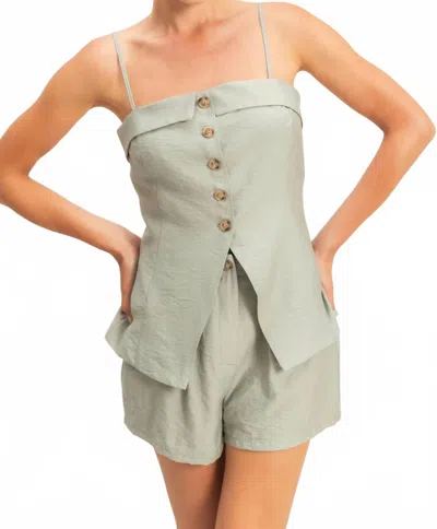 Hyfve Main Character Cami Top And Shorts Set In Sage Green