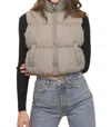 Hyfve Metallic Puffer Vest In Dark Grey In Grey