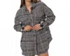 Hyfve Mix Plaid Jacket In Black/white In Gray