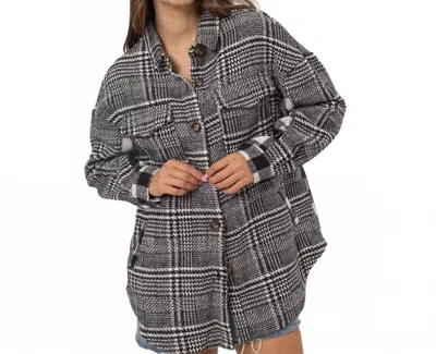 Hyfve Mix Plaid Jacket In Black/white In Gray