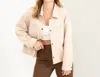 HYFVE ON THE MOVE FAUX SUEDE SHACKET IN CREAM