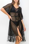 Hyfve Open Stitchcrochet Cover Up Tunic In Black In Black