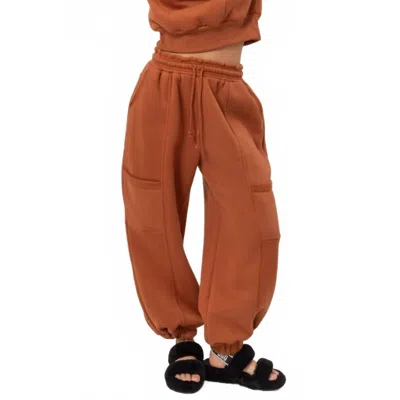 Hyfve Oversized Parachute Jogger Pants In Brown