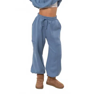 Hyfve Oversized Parachute Jogger Pants In Gray-blue