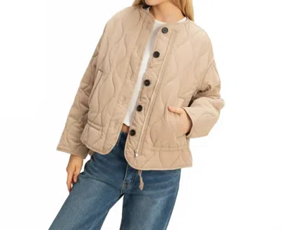 Hyfve Quilted Peplum Jacket In Beige In Neutral