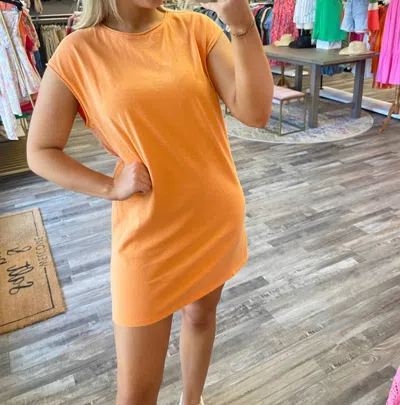 Hyfve Raw Hem Tee Dress In Orange