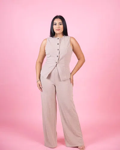 Hyfve Rebecca Pant Set In Taupe In Neutral