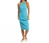 Hyfve Ribbed Knit Bodycon Maxi Dress In Turquoise In Blue