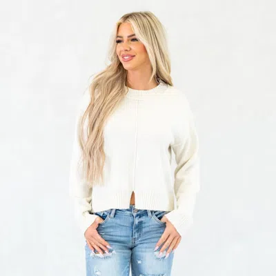 Hyfve Ribbed Knit Pullover Top In Cream In Pattern