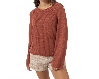 Hyfve Ribbed Pullover Sweater In Rust