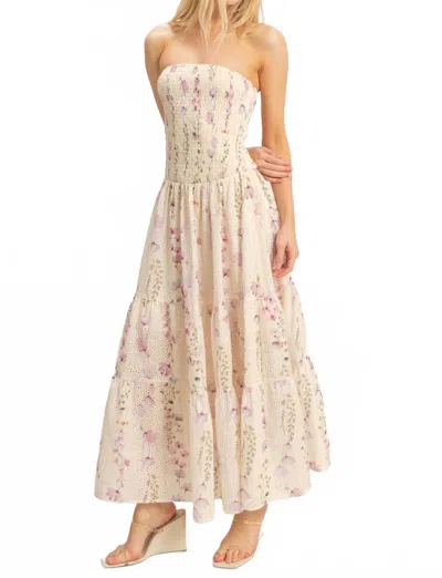 Hyfve Secret Garden Midi Dress In Yellow In White