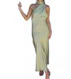 Hyfve Selene Satin Maxi Dress In Sage In Multi