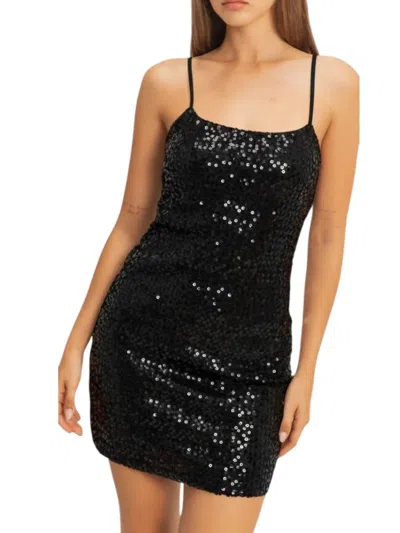 Hyfve Sequin Bodycon Mini Dress In Black