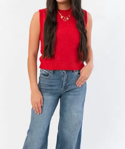 Hyfve Shirley Sleeveless Sweater In Temple Red