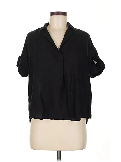 Pre-owned Hyfve Short Sleeve Blouse In Black