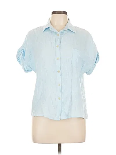 Pre-owned Hyfve Short Sleeve Blouse In Blue