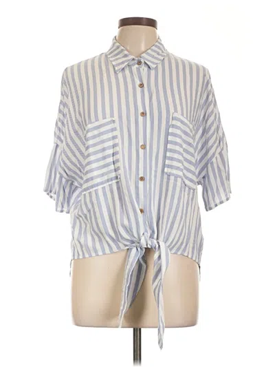 Pre-owned Hyfve Short Sleeve Blouse In Blue