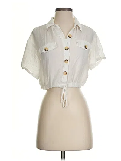 Pre-owned Hyfve Short Sleeve Blouse In Ivory