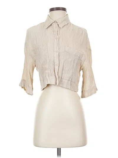 Pre-owned Hyfve Short Sleeve Blouse In Ivory