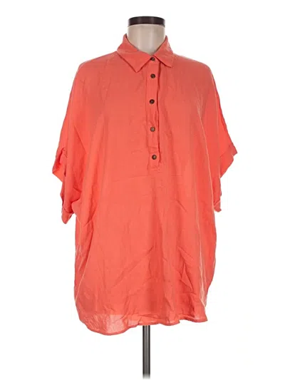 Pre-owned Hyfve Short Sleeve Blouse In Orange