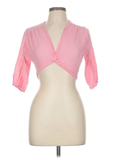 Pre-owned Hyfve Short Sleeve Blouse In Pink