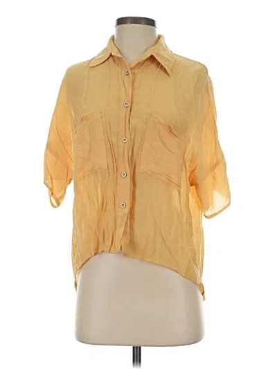 Pre-owned Hyfve Short Sleeve Blouse In Yellow