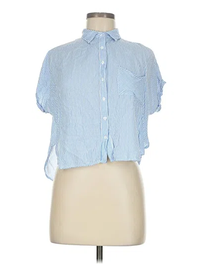 Pre-owned Hyfve Short Sleeve Button Down Shirt In Blue