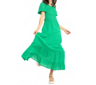 Hyfve Short Sleeve Maxi Dress In Green