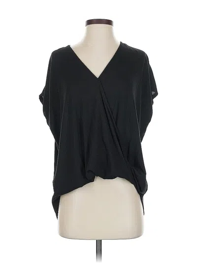 Pre-owned Hyfve Short Sleeve Top Black Plunge Neckline Tops