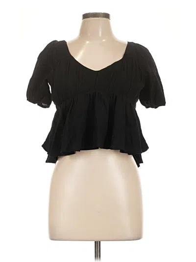 Pre-owned Hyfve Short Sleeve Top Black Sweetheart Neckline Tops