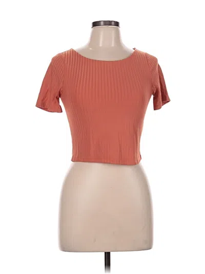 Pre-owned Hyfve Short Sleeve Top Orange Scoop Neck Tops