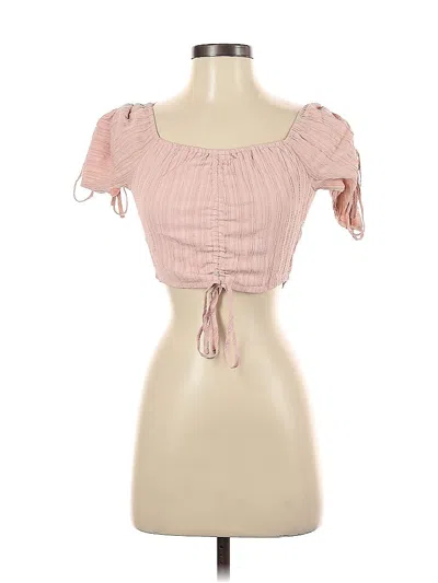 Pre-owned Hyfve Short Sleeve Top Pink Sweetheart Neckline Tops