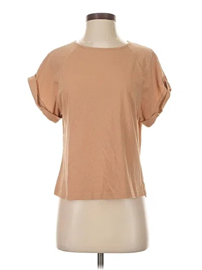 Pre-owned Hyfve Short Sleeve Top Tan Boatneck Tops