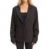 Hyfve Single Button Blazer In Black In Gray