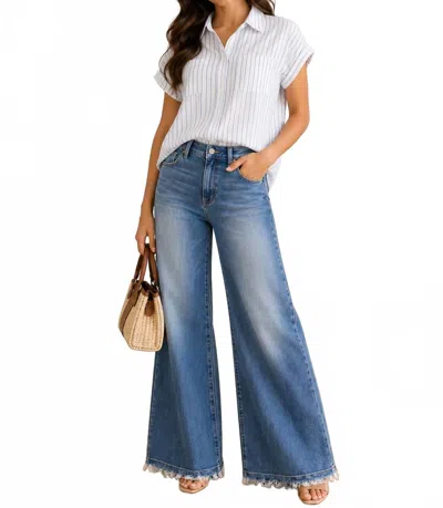 Hyfve Sky Button-down Top In Blue Stripe