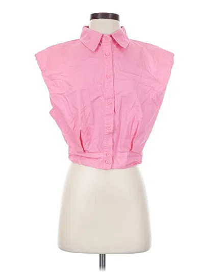 Pre-owned Hyfve Sleeveless Button Down Shirt In Pink