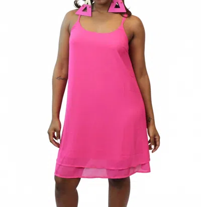 Hyfve Sleeveless Swing Mini Dress In Deep Pink In Multi